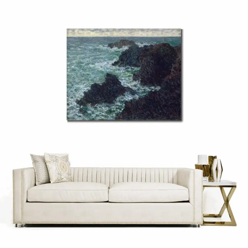 Landscape Art the Cote Sauvate Claude Monet Picture Convert to Oil Painting Canvas High Quality Hand Painted Custom Large Size