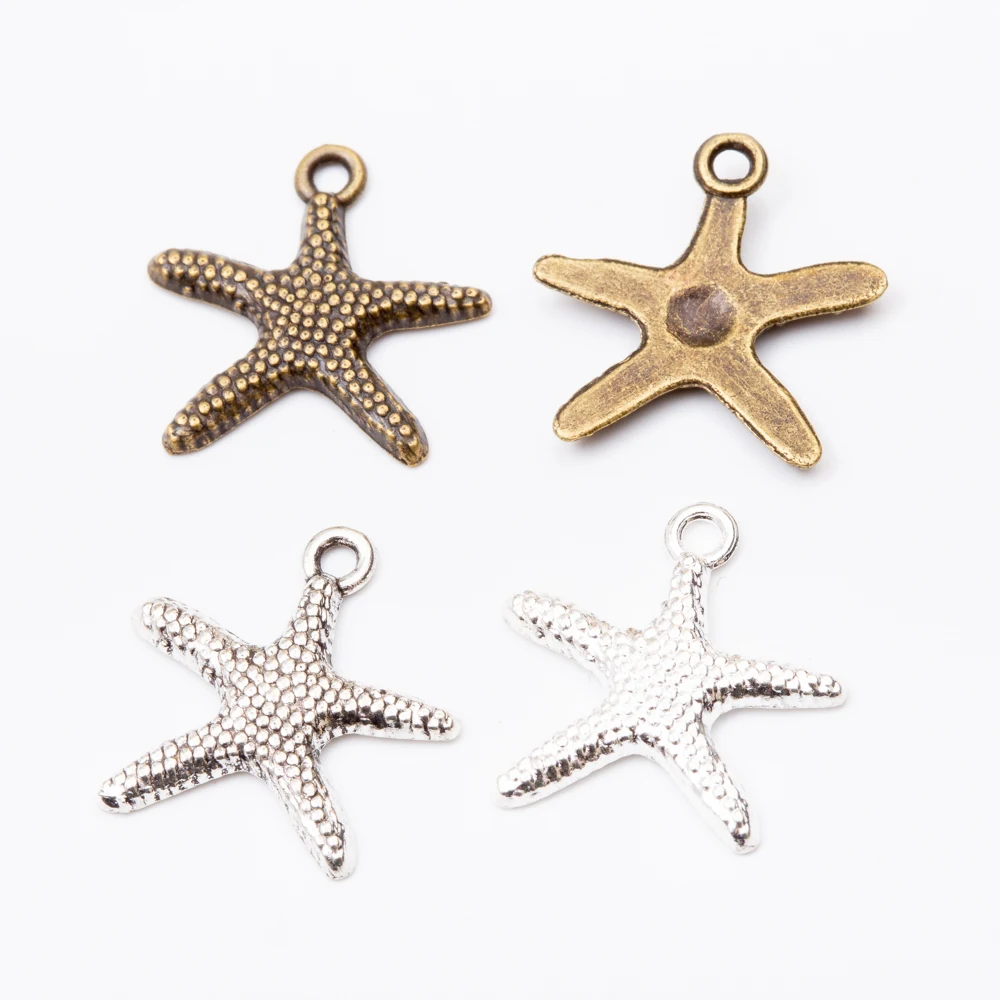 

42pcs starfish Vintage zinc alloy metal pendant charms for diy jewelry making 5556