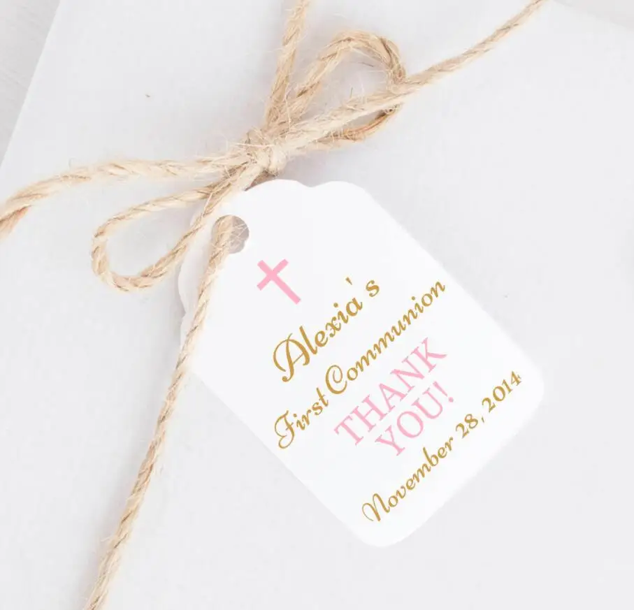 personalize any language First communion tags - Baptism gift tags - Holy Communion favor tags - Christening favor tags