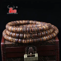 10PCS Natural Nepalese Tibetan Type of Retro Brown Old Yak Cranium Bone Bucket Beads DIY Beads Accessories. Hole 1.5mm