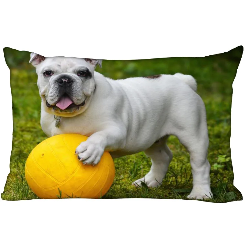 Custom English Bulldog New Arrival Rectangle Anime Pillowcases Zipper Custom Pillow Cover Wedding Decorative Christmas Gift