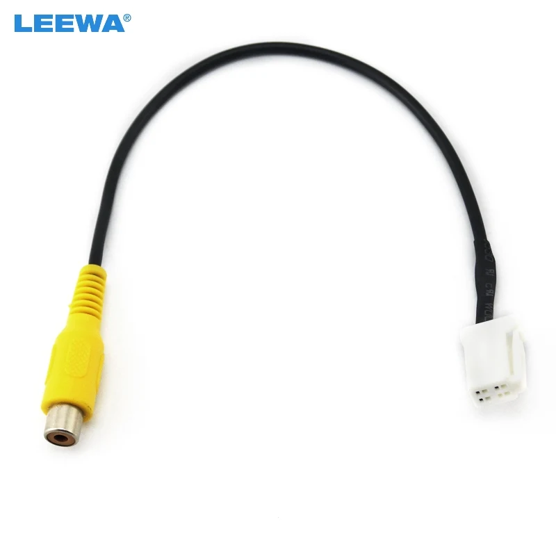 LEEWA 10pcs Car Reverse Camera RCA Video Wire Cable Plug Adapter For Toyota Camry Panasonic DVD w/Navigation #CA1327