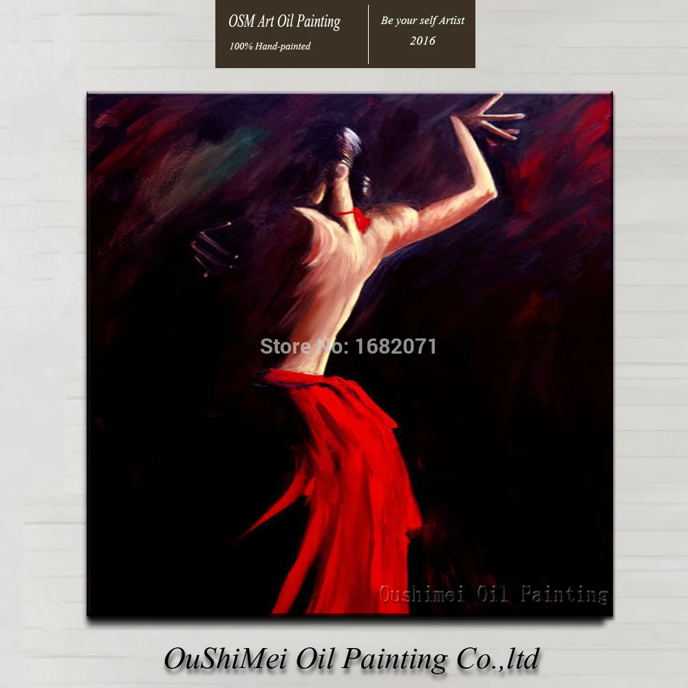 

China Top Rank Artist Handpainted High Quality Sexy Spanish Dancer Oil Painting On Canvas Flamenco Dancer Oil Painting