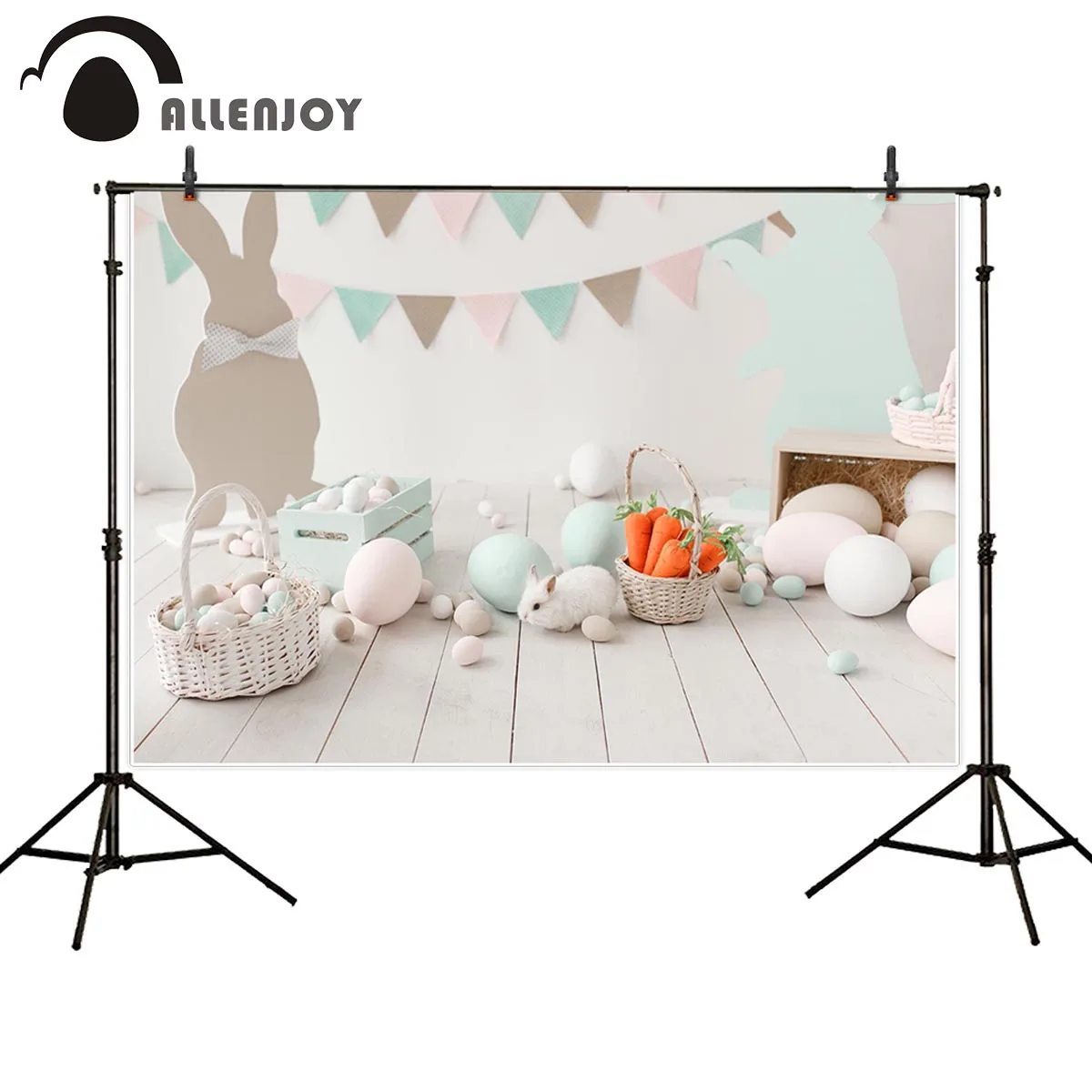 Allenjoy photography backdrop easter egg bunny rabbit set background photophone photocall photo studio shoot prop photobooth