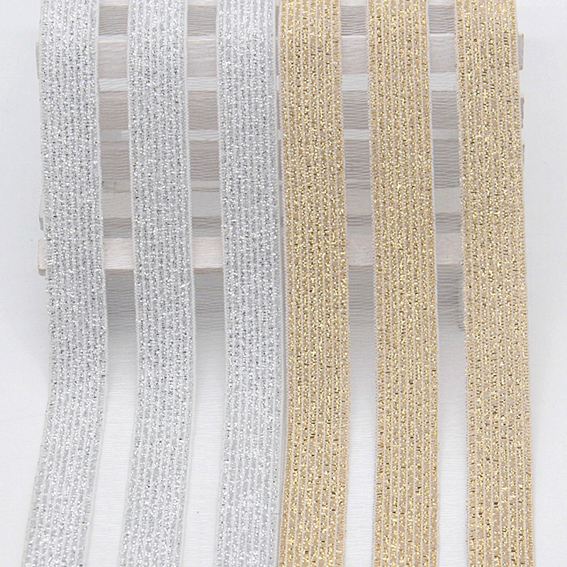 5cm 9cm Silver Gold Rubber Stripe Elastic Bands 50mm 90mm Soft Elastic Band for Bag Baby Clothes Sewing Material Accessory 1m