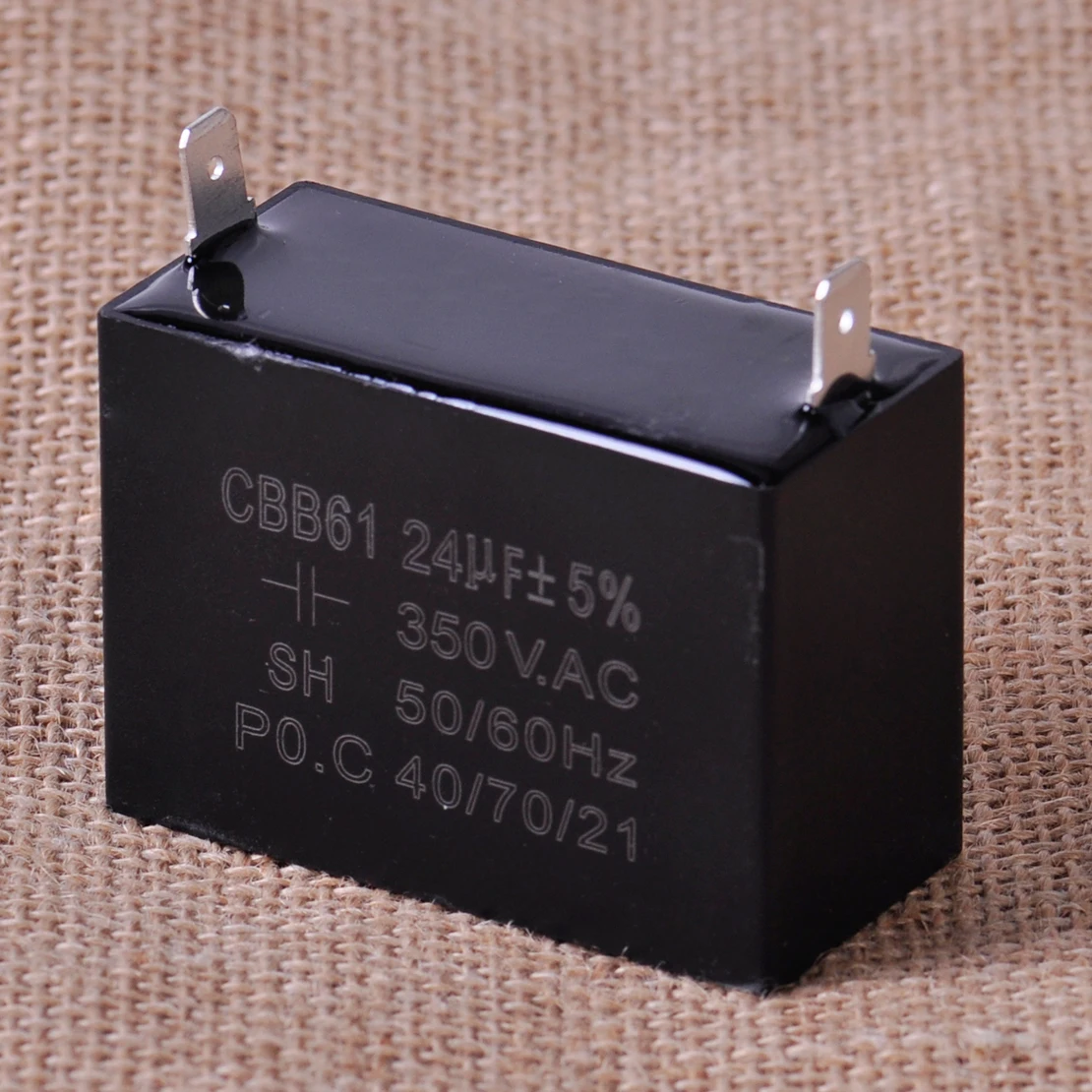 High Performance CBB61 24uF Small Gasoline Generator Capacitor 350 VAC 50 For Ceiling Fan Motor Pump Start-up and Operation