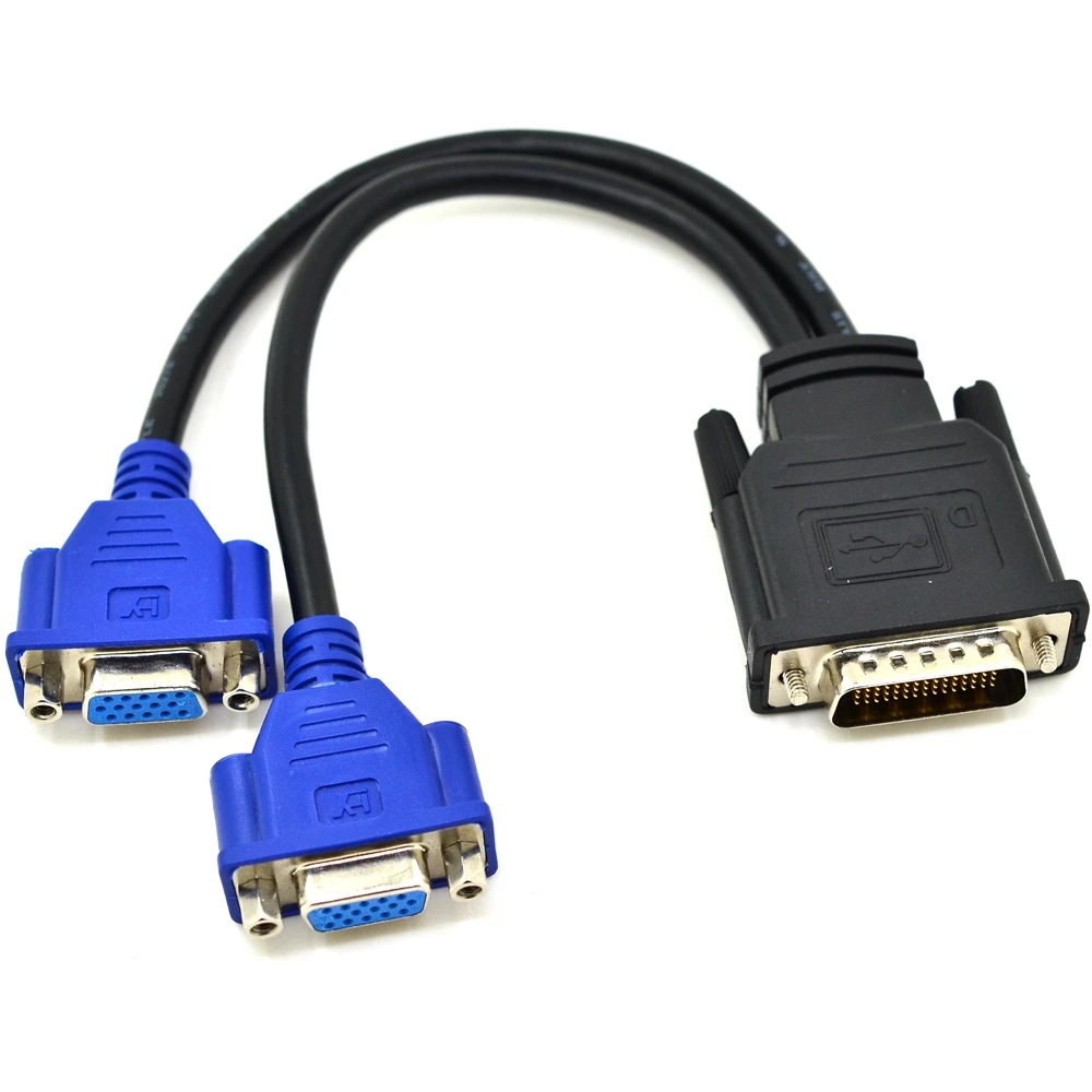 DMS-59 Pin Male to Dual VGA Female Y Splitter Video Card Adapter Cable