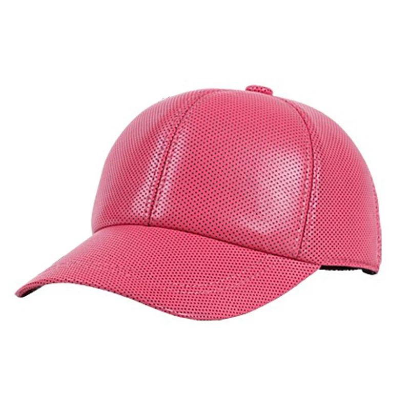 RY991 Winter New Woman Real Leather Cool Baseball Caps Men Small Dots Suede Hip-Hop White/Pink/Red Thin Hats Dad Truck Gorras