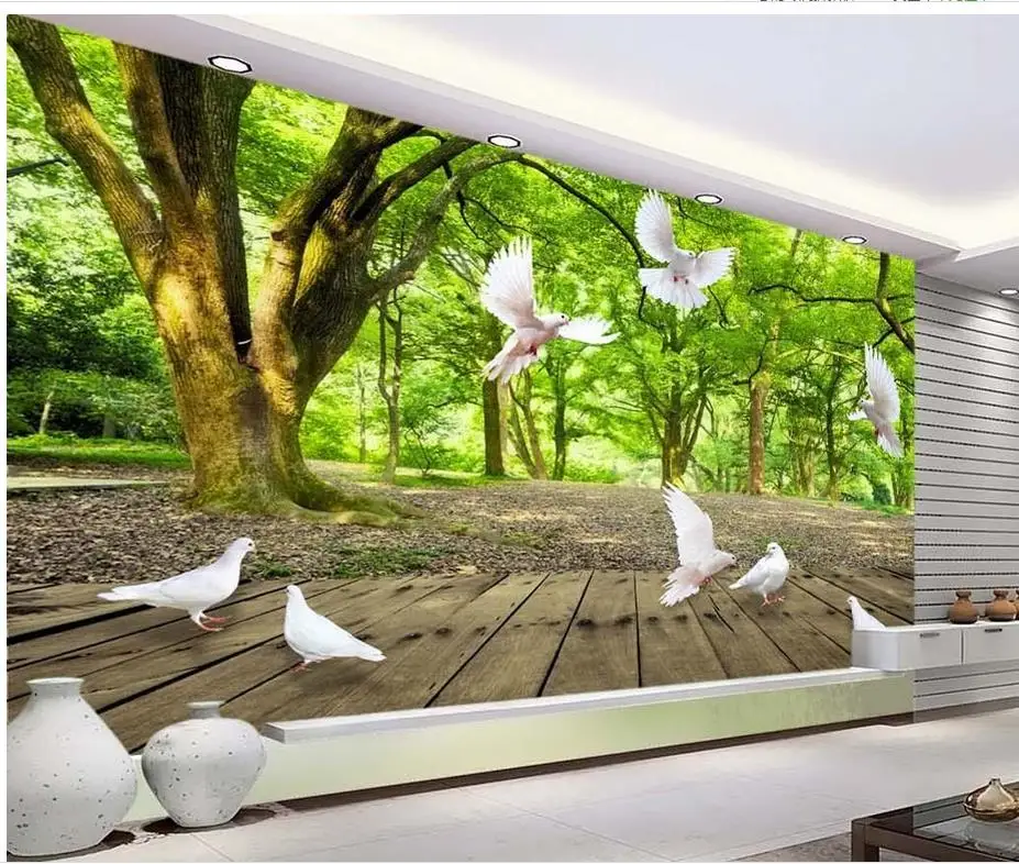 

Home Decoration 3d customized wallpaper Forest pigeons 3d murals wallpaper for living room mural 3d wallpaper