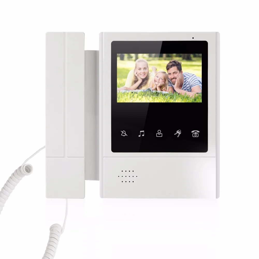 SmartYIBA 6 Units 4.3'' Color Apartment Video Door Phone Intercom Camera Video Door Intercom Kit With RFID Access Camera