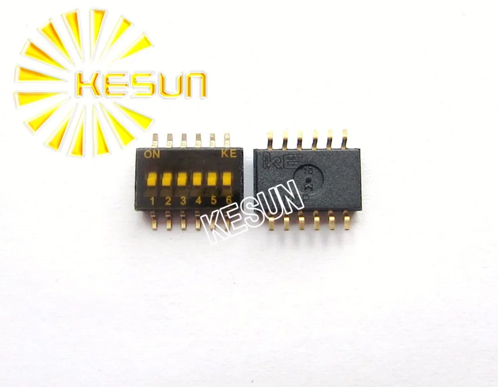 100% Original DSHP06 6Position 1.27mm Half Pitch 1.27-6P Gold Plated SMD DIP Switch DSHP06TSGER x 100PCS