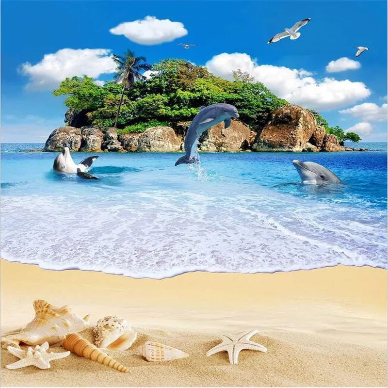 custom Bathroom Kitchen Custom  floor mural wallpaper wear non-slip waterproof thickened self-adhesive 3d painting Wall paper