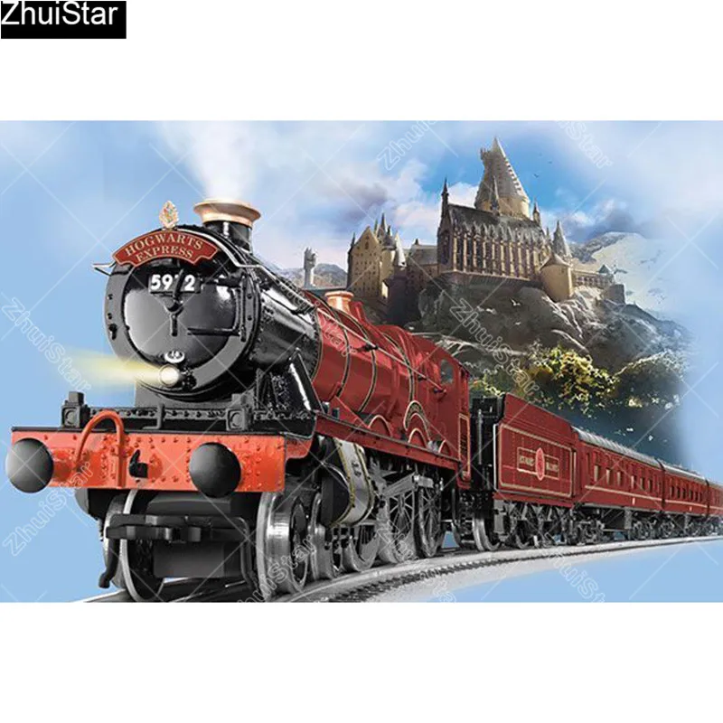 

Full Square 5D DIY Diamond Painting "Red train" Embroidery Cross Stitch Mosaic Home Decor Gift CJ48