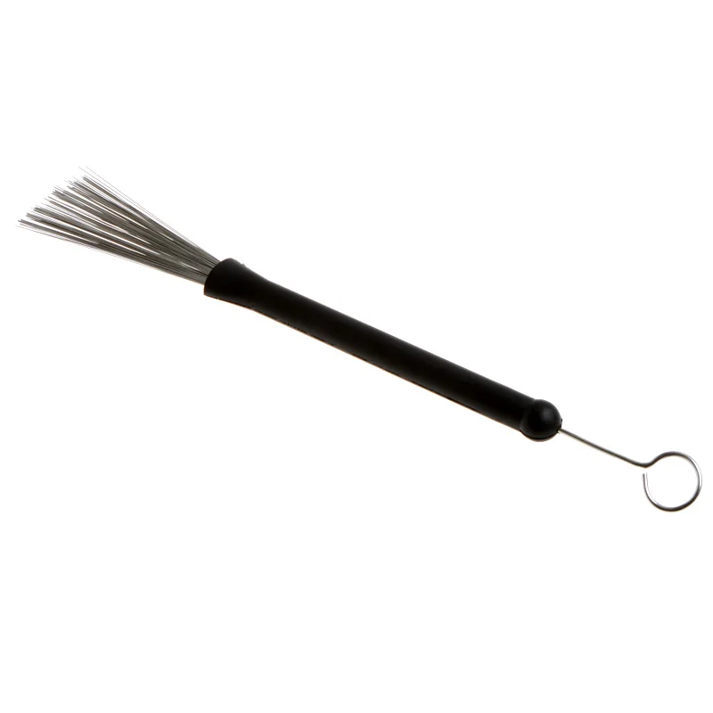 1pc Loop End Retractable Drum Brush Wire Spread Metal Steel Wire Strands Brushes 115mm for Jazz Drum Stick