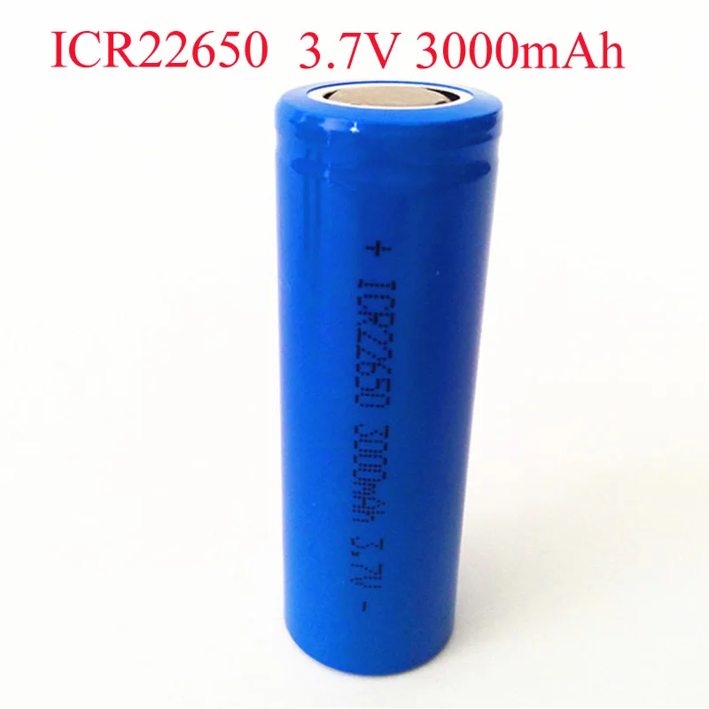 Soravess-bateria de íon icr22650, 3.7v, 22650, 3000 mah, recarregável, lítio, para alto-falante, lanterna led