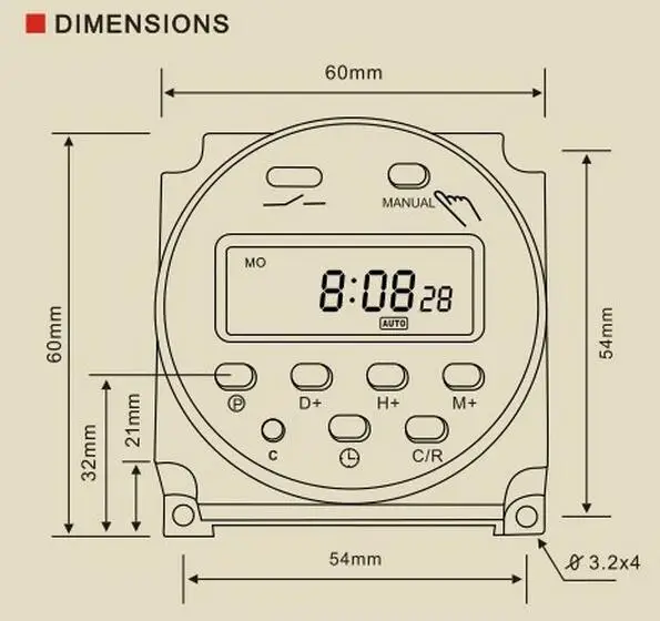 timer Cn101A microcomputer small switch DC12V DC24V AC110V AC220V street light billboards power timer 16A 250VAC
