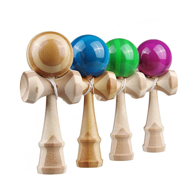 Anti Stress Geschickte Kendama Holz Banmboo Jonglierbälle Professional Outdoor Sport Spielzeug für Kinder 18CM