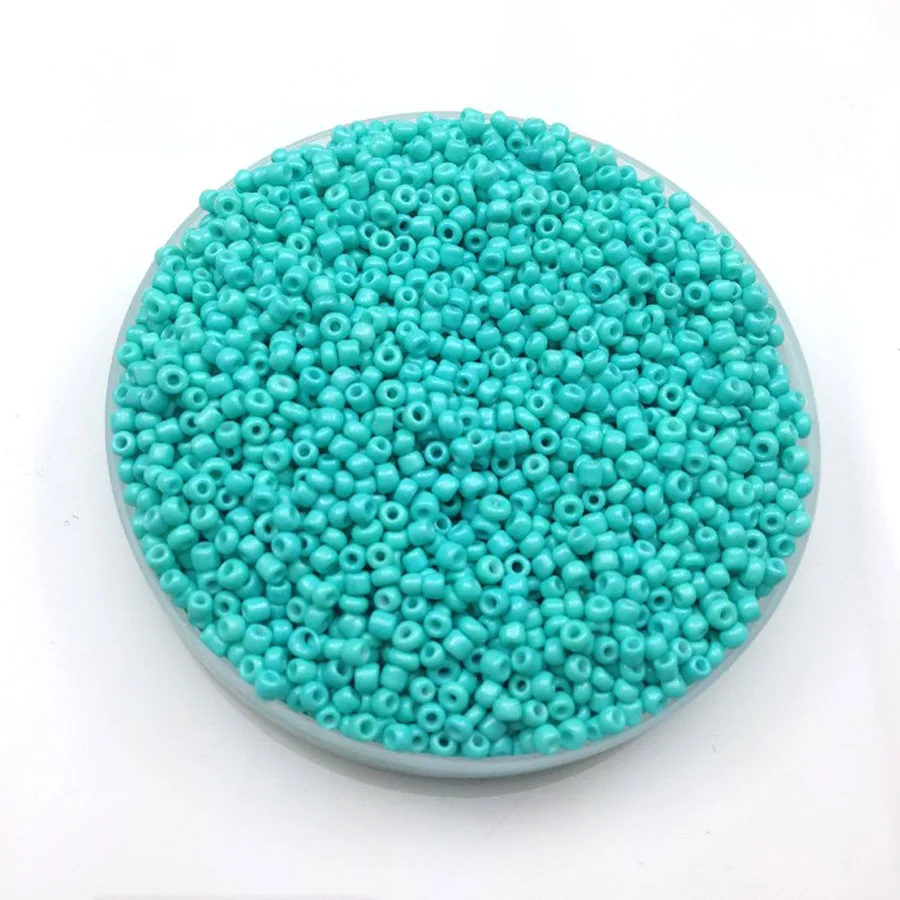 16g 1000X 2mm 12/0 Turquoise Neon Color Opaque Round Loose Spacer Beads Cezch Glass Seed Beads Handmade Jewelry DIY Garment Bead