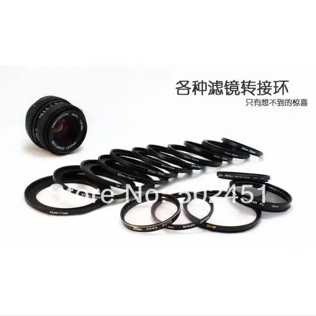 NEW 40.5mm-52mm BLACK Aluminum metal selling 40.5-52 mm 40.5 to 52 40.5mm to 52mm Step Up Ring Filter Adapter HOT Wholesale!