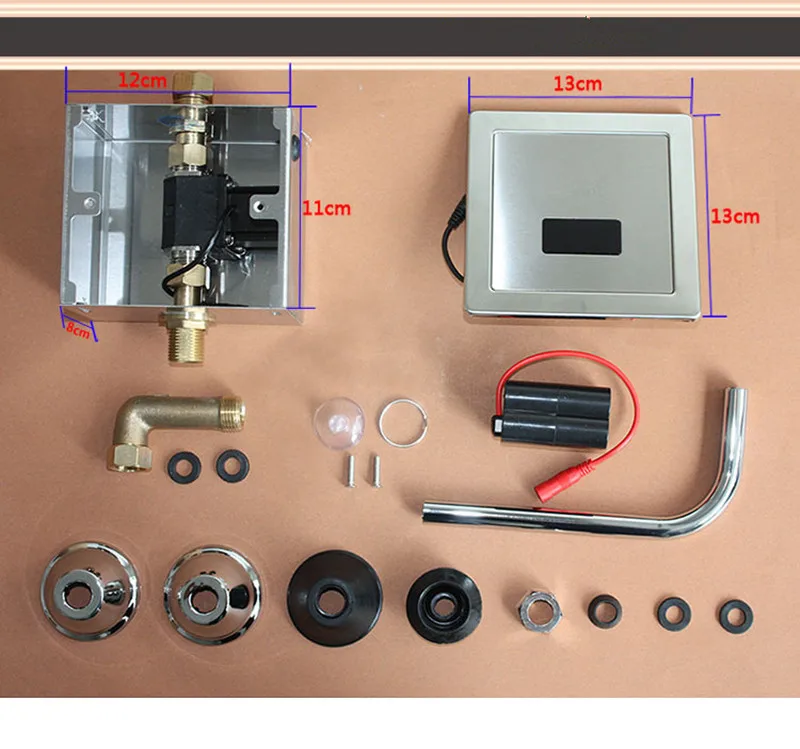 

Stainless Steel Automatic Toilet Flush Valve Sensor Sanitary Wares Work With 4PCS AA Battery