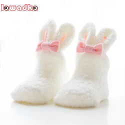 Lawadka 0-24M New Winter Coral Fleece Newborn Baby Girls Socks Soft Cute Rabbit Infant Socks For Girls 2022 Clothes Accessories