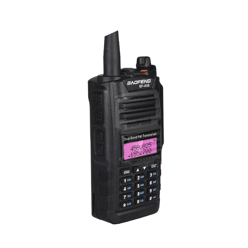 Baofeng-Radio de dos vías impermeable, dispositivo de largo alcance, 128 canales, VHF, UHF, banda Dual, 100% Original, BF-A58, IP67