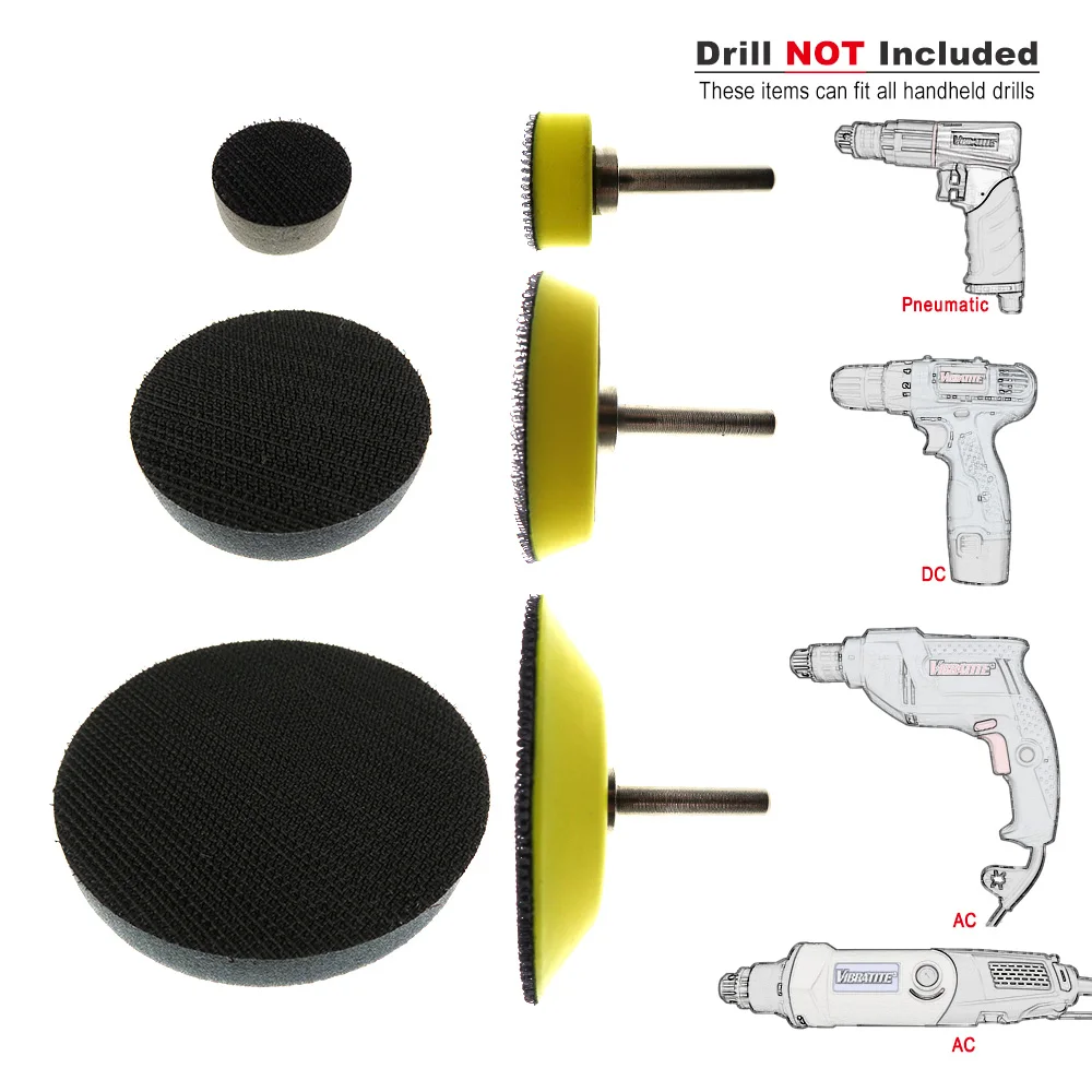 

3Pcs 1"/2"/3" Backup Sanding Pad Sander Backing Pad 6mm Shank + 3Pcs 1"/2"/3" Soft Interface Pad Hook and Loop Power Tools Parts