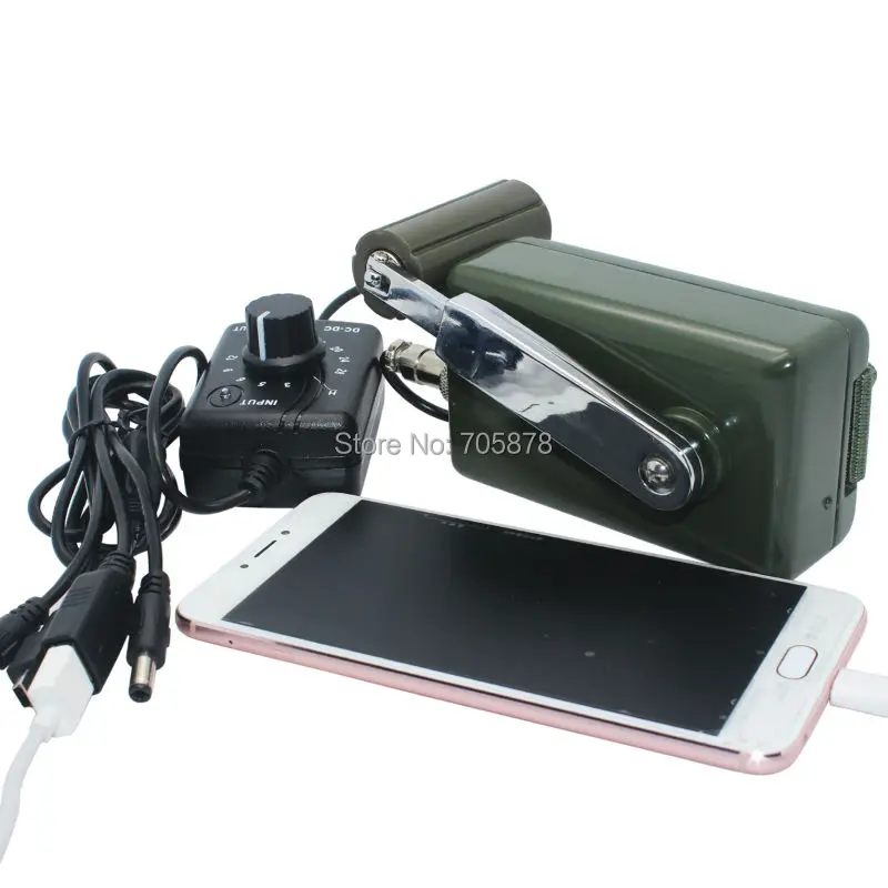 Hand Crank Charger Portable Generator Emergency Phone Charger 0-28V USB Crank Dynamo