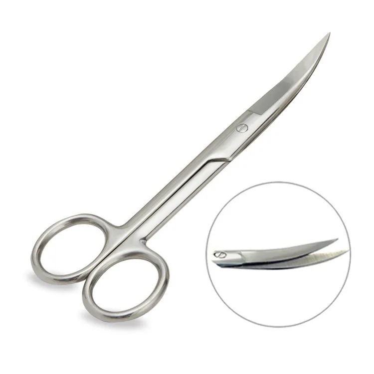 

Factory Wholesale Bend Stainless steel eyebrow scissors makeup Eyebrow Tweezer Nipper Nose Hair Scissors Elbow Trimmers 100pcs