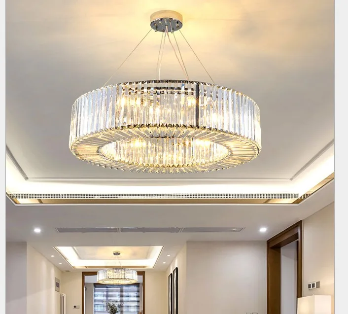 Imagem -02 - Crystal Pendant Light ac Home Decoration Luxo Claro Europeu Top k9 Hotel Hall Sala de Estar Sala de Jantar