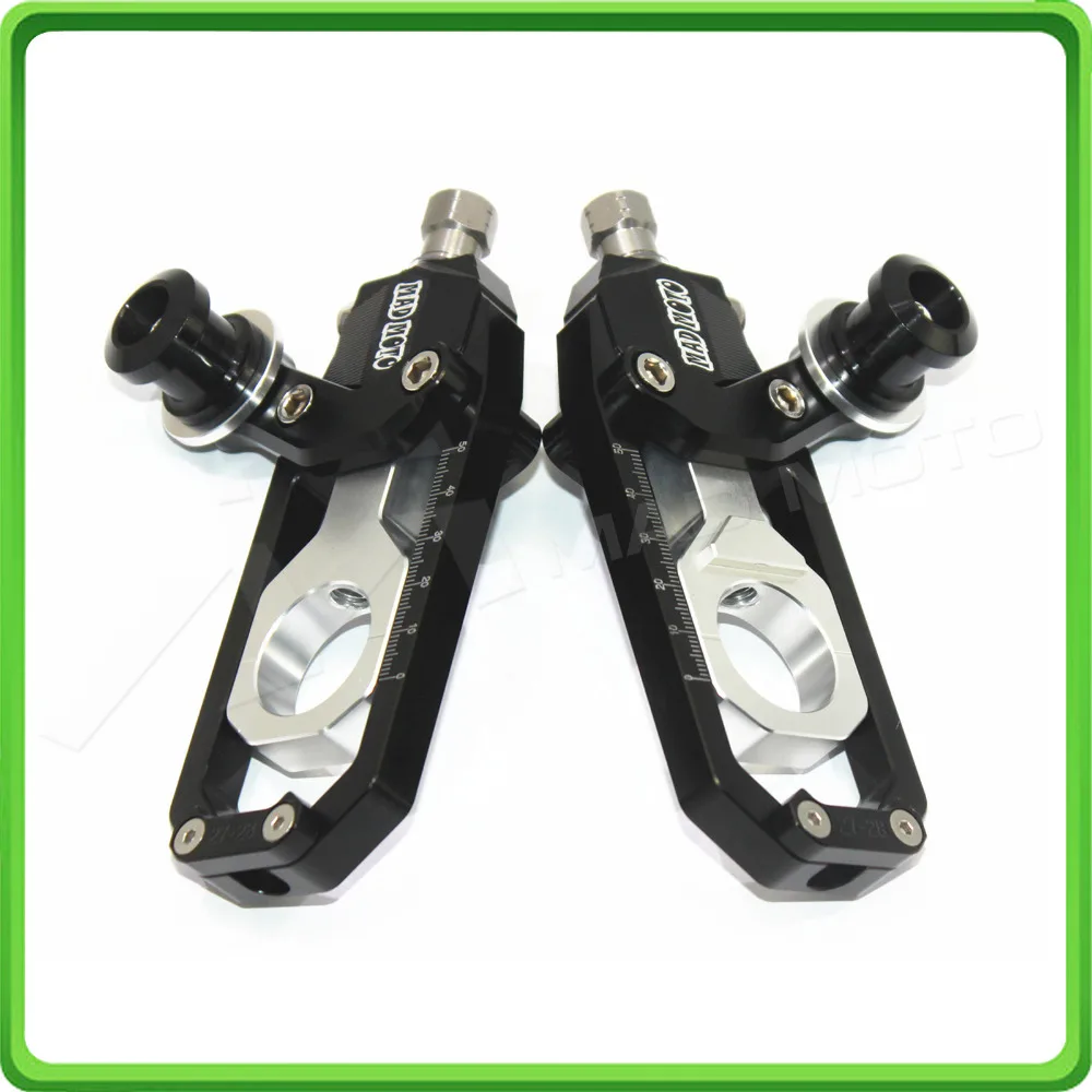 Motorcycle Chain Tensioner Adjuster with bobbins for Yamaha FZ1 2006 2007 2008 2009 2010 2011 2012 2013 2014 2015 Black&Silver