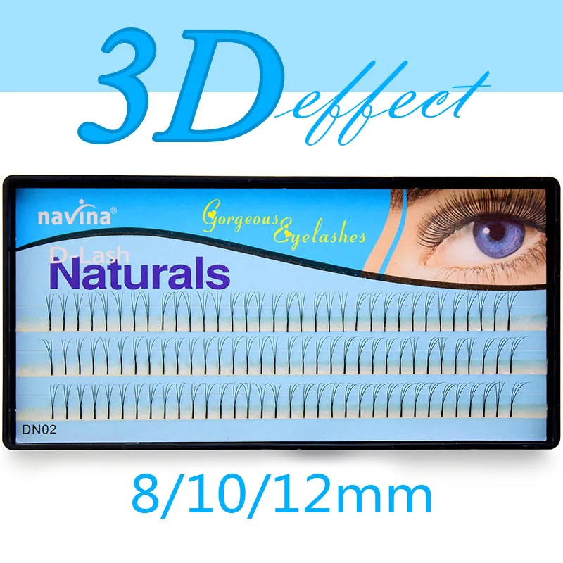 Navina Professional 3D Volume Effect Eyelash Extension Individual Eyelashes Long Black Makeup False Eye Lash 0.10 C Curl Cilia