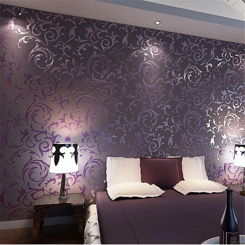 

wellyu wallpaper High quality wall paper 3D fashion papel de parede background wall desktop paper rolls White Purple R379