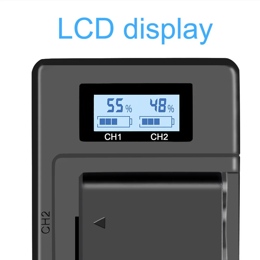 NP-FW50 NP-FZ100 NP-F960 970 NP-FV100 LCD USB Dual Charger LCD Screen Display Smart Charger for Sony Camera Battery Batteries