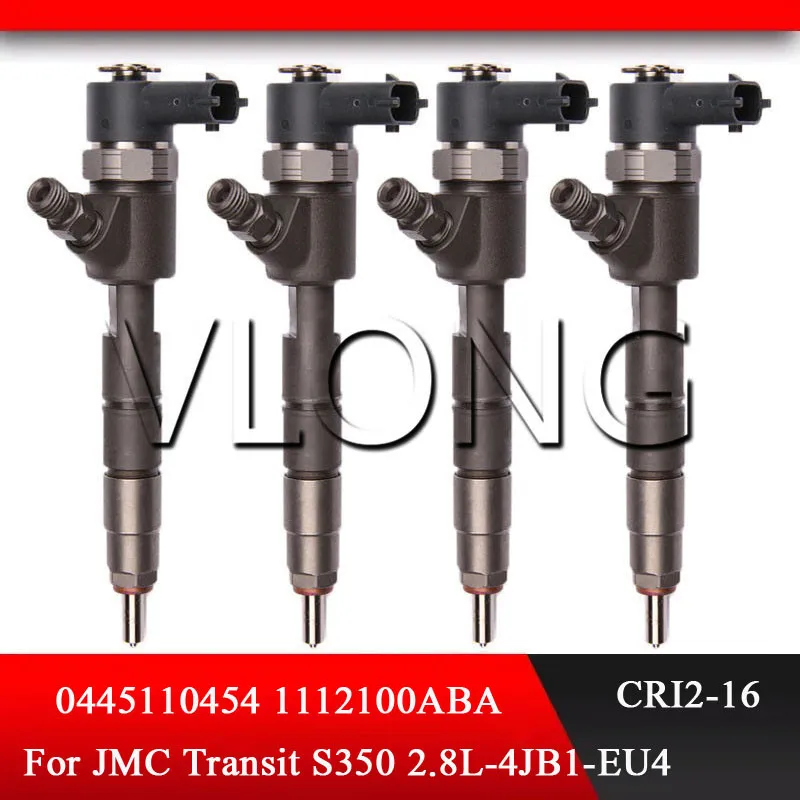 

4PCS Genuine New Common Rail Diesel Engine Fuel Injector Assembly 0445110454 0 445 110 454 For JMC 2.8L 4JB1 EU4 S350 1112100ABA