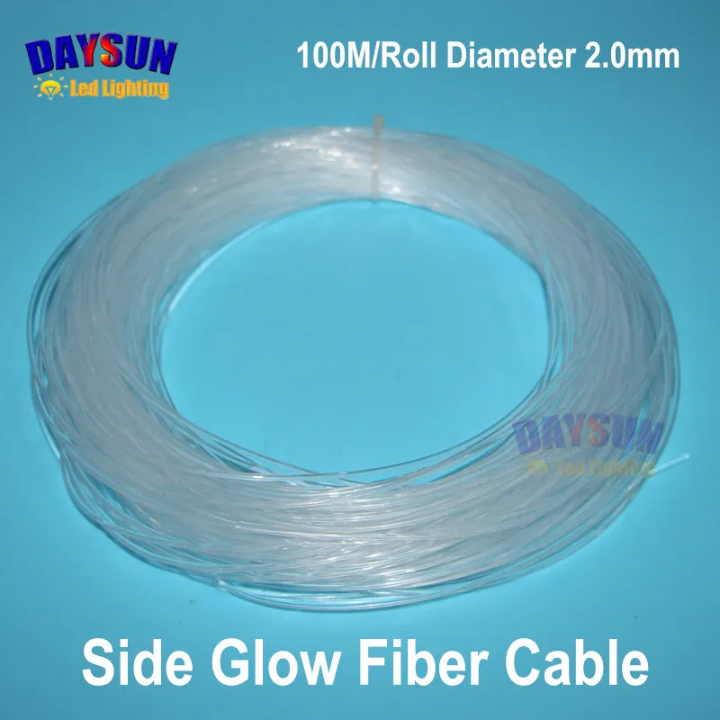 

Wholesale 100 Meters Side Glow Optic Fiber Cable Car Atmosphere Light PMMA Universal Dia 2.0mm Edge Lighting EL Wire Replacement