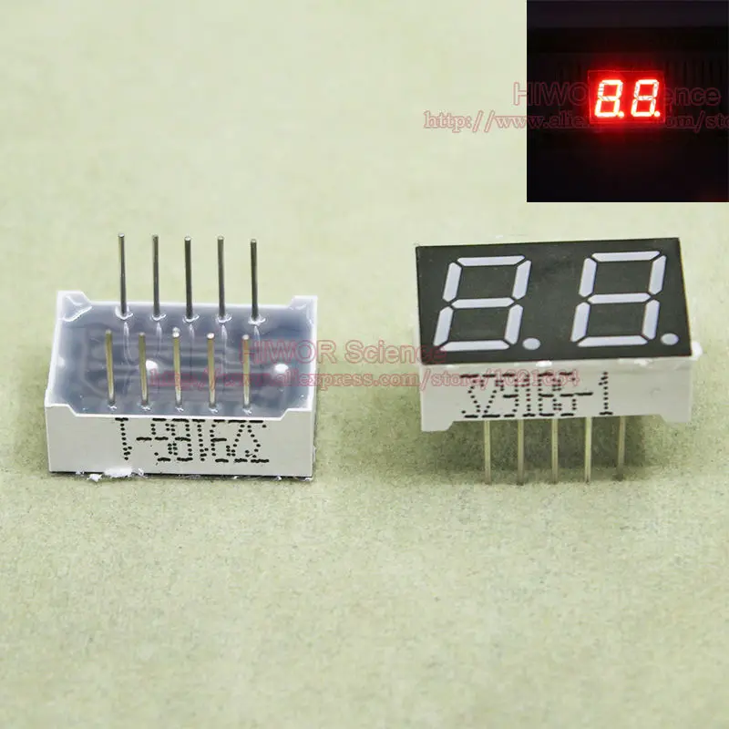 200pcs 10 Pins 3921BR 3921AR 0.39 Inch 2 Digits Bits 7 Segment Red LED Display Common Anode Cathode Digital Display