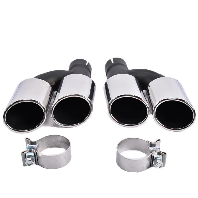 1Set Car Exhaust Tips Muffler Pipe With Rear Bumper Diffuser For Audi A6 C7 Accessories 4-door Sedan 2012 2013 2014 2015 2016