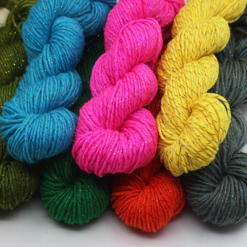 NUBECOM Colorful Hand Knitted Crochet Yarn, Wool Hand Knitting, Acrylic Fiber, DIY Scarf Knitted Thread