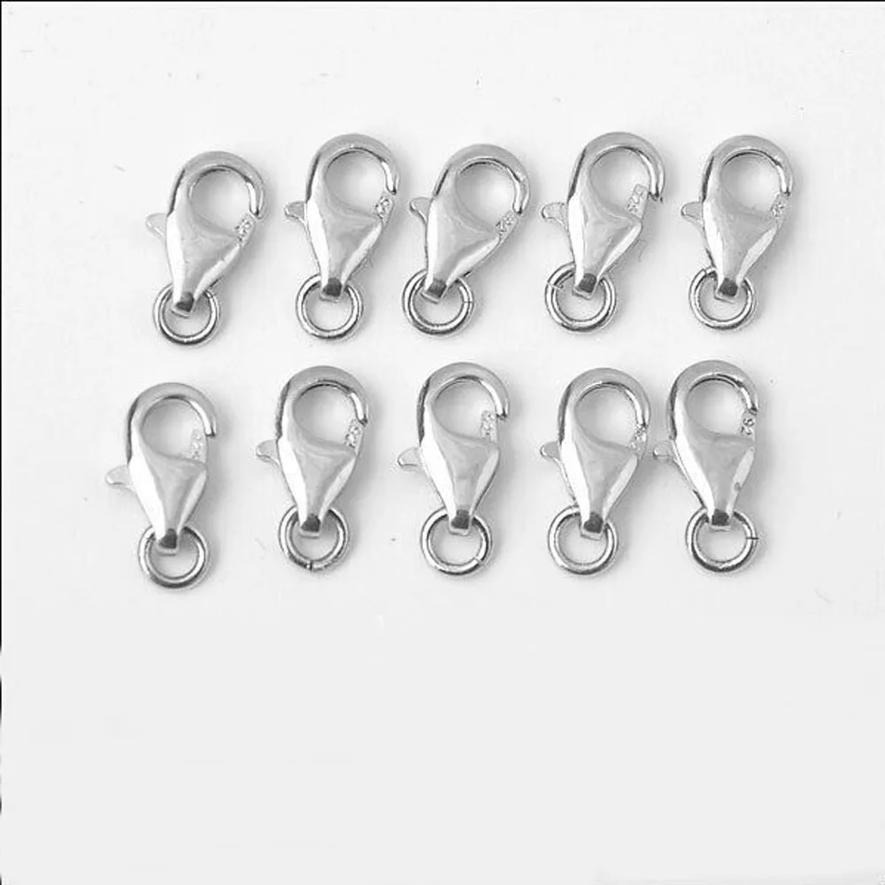 Fast Lot 925 Stamped Silver colorJewelry Findings Accessories Lobster Clasp Opening Jump Ring Fittings Charms 925