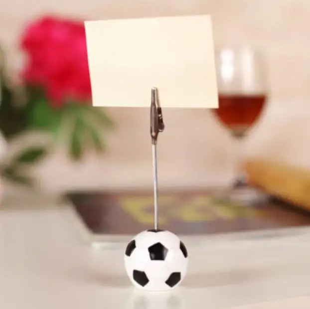 FREE SHIPPING+Sports Collection Football Design Place Card Holder Message Card Clips Unique Wedding Table Decoration SN1033