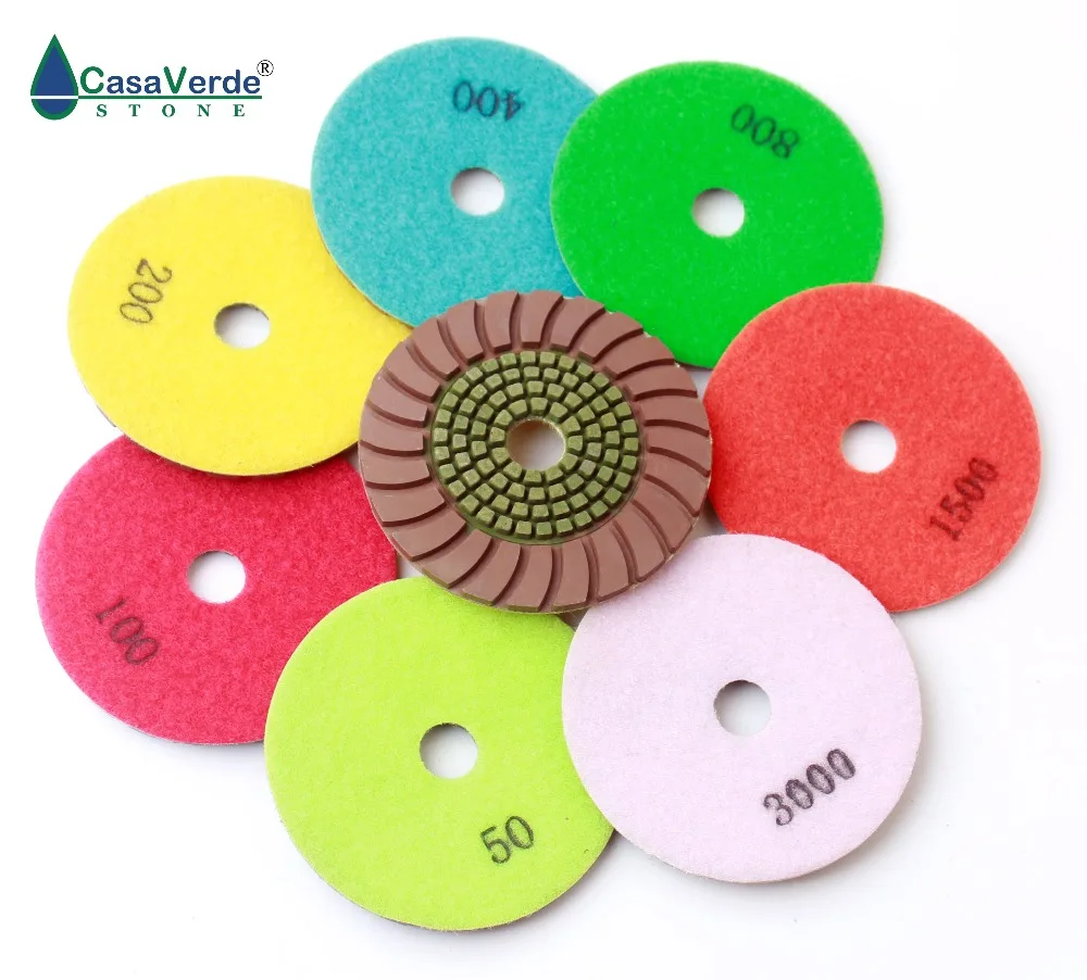 

4 inch 100mm Quartz Granite Counter-top sunny Diamond polishing Pad Wet Stone Marble Polish tools copper bond and resin part