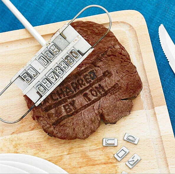 BBQ Meat Branding iron with changeable letters Personality Steak Meat Barbecue BBQ Tool Changeable 55 Letters