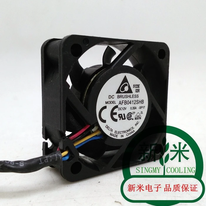 NEW DELTA 4015 4CM AFB0412SHB 12V 0.35A 4lines / 3lines double ball bearing control speed cooling fan