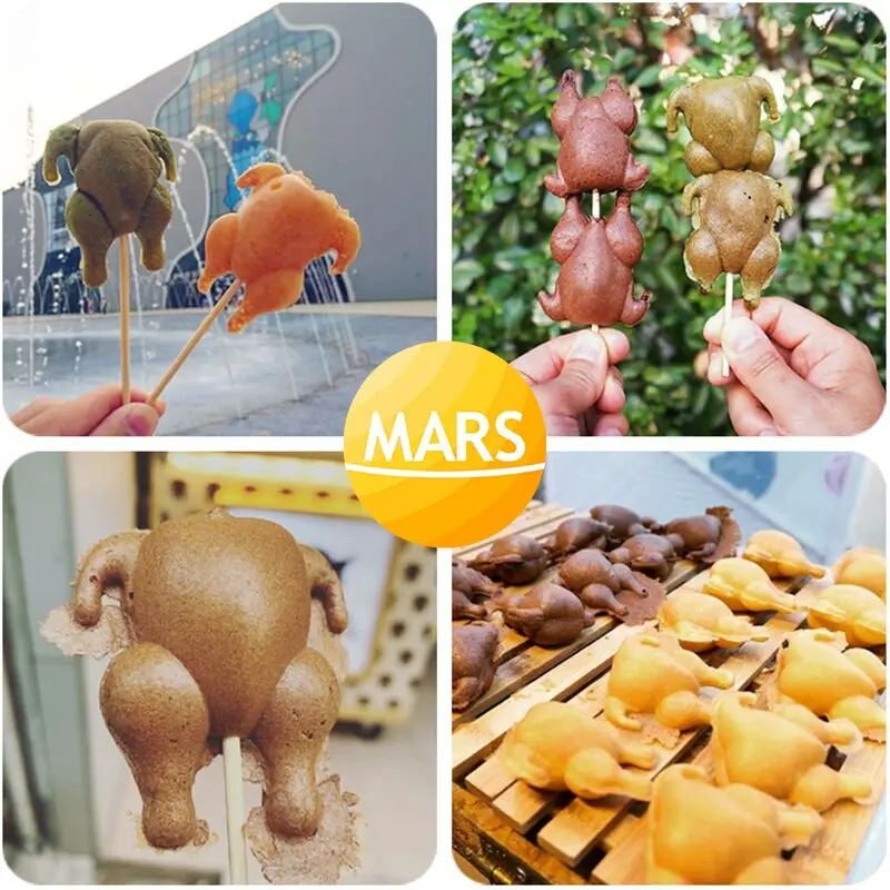 Máquina eléctrica para hacer waffles con forma de pollo, utensilio para hacer tortas de pollo a la parrilla, plancha de 110V y 220V, equipo para hornear