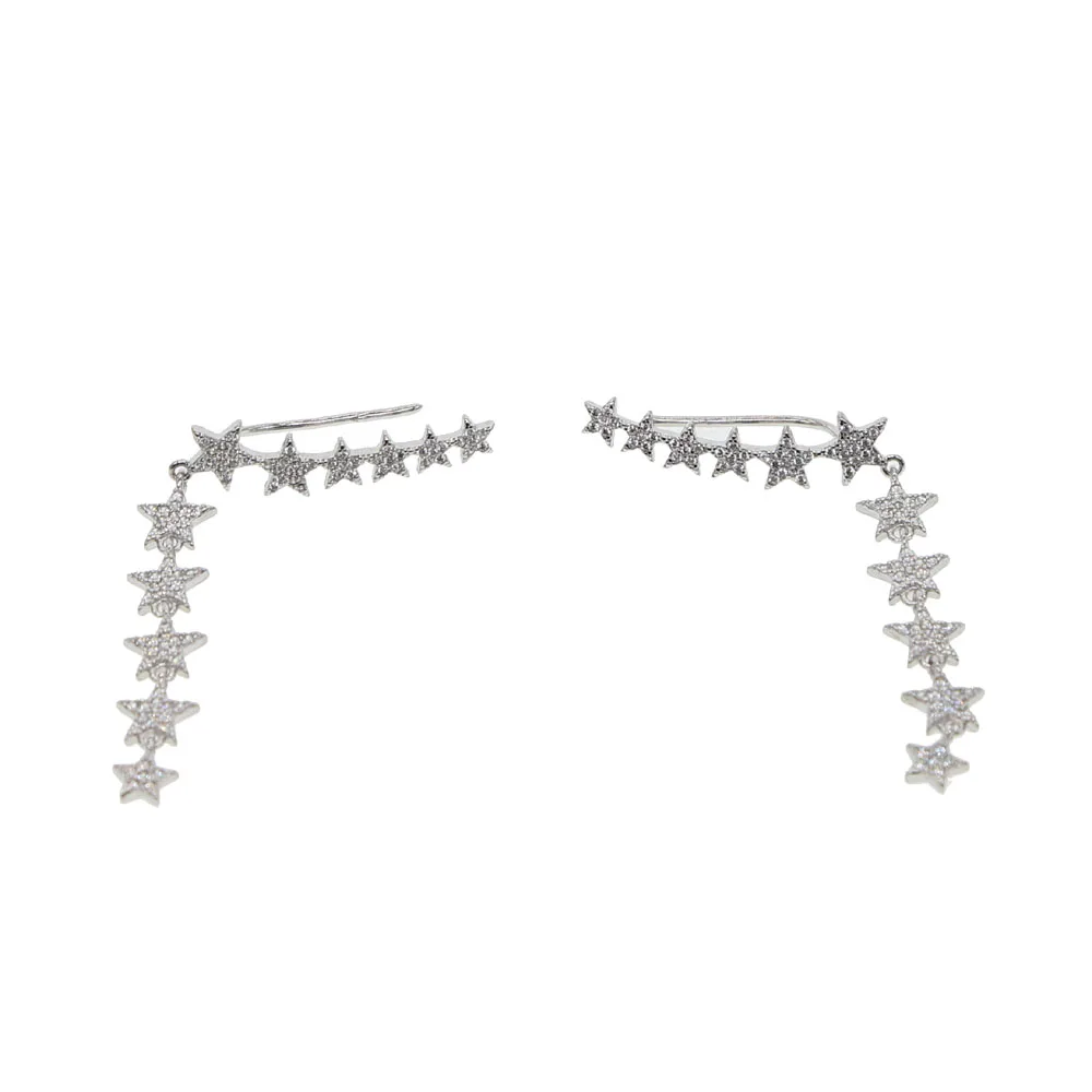 2025 ارتفاع الموضة النسائية حساسة لطيف ستار المبهر Dorp القرط لفتيات جميلات 11 تشيكوسلوفاكيا نجوم سحر العلامة التجارية غرامة أقراط مجوهرات