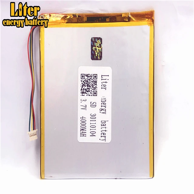 

1.0MM 5pin connector 30110104 30110105 Wholesale price 3.7v 4000mah lipo battery rechargeable Batteries tablet pc