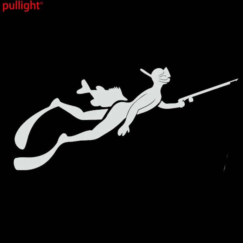 Car Styling Fashion Fish Fishing Gun Car Stickers Free Diver Diving Vinyl Decals