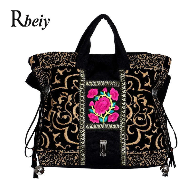 

National style embroidery women handbag leisure canvas shoulder bag vintage travel bag brand embroidered bags