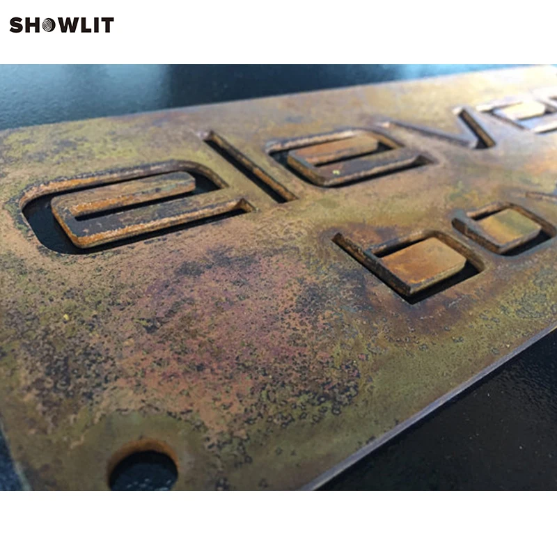 

CUSTOM Euro Deluxe Address Sign in Rusted Steel